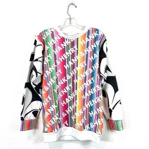 Hank & Henry Beauty Unisex Colorful Logo Owl Sleeve Crew Neck Sweatshirt Small